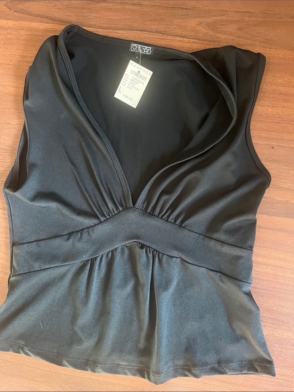 Rampage Black V-Neck Peplum Camisole tank